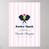 Perfect Match Preppy Pickleball Shower Welcome