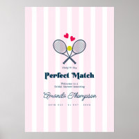 Perfect Match Preppy Tennis Wedding Shower Welcome