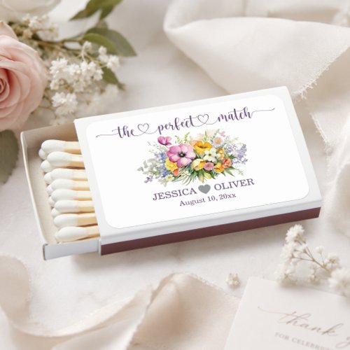 Perfect Match Purple Text Wedding Matches