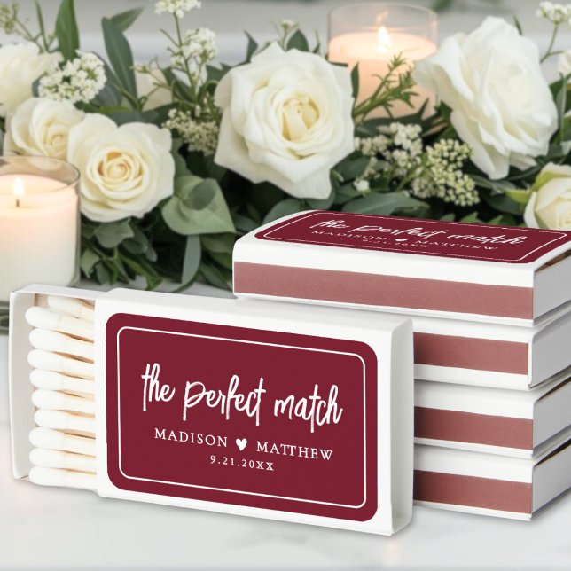Perfect Match Red Wedding Matchbox Favor (Perfect Match Red Wedding Matchbox Favor )