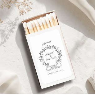 Perfect Match! Royal Elegant Crest Wedding Matchboxes