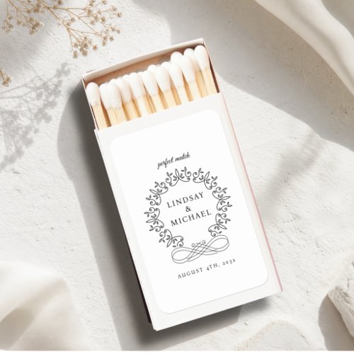 Perfect Match! Royal Elegant Crest Wedding Matchboxes