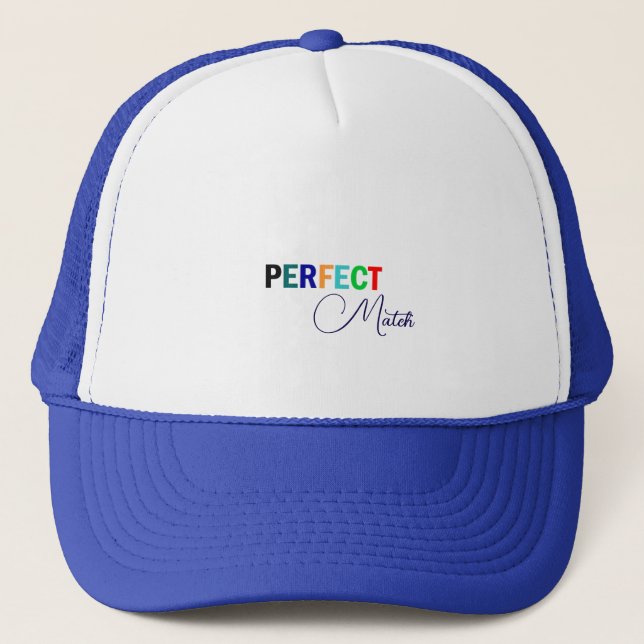 Perfect Match Royal Stylish Trucker Hat (Front)
