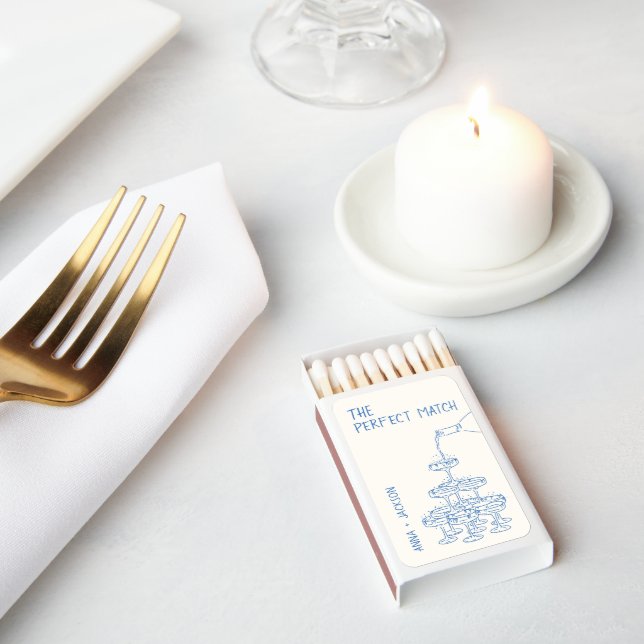 Perfect Match Scribble Blue Unique Wedding Favor (Insitu)