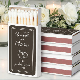 Perfect Match Simple Brown Wedding Matchbox