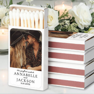 Perfect Match Simple Couple Photo Wedding Favors