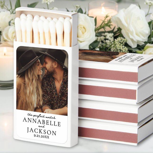 Perfect Match Simple Couple Photo Wedding Favors (Perfect Match Simple Couple Photo Wedding Favors)