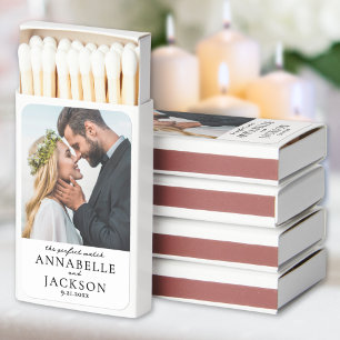 Perfect Match Simple Couple Photo Wedding Favors