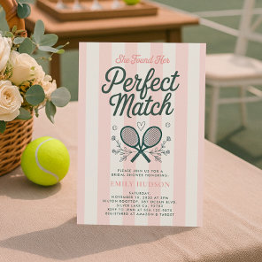 Perfect Match Social Club Tennis Bridal Shower Invitation