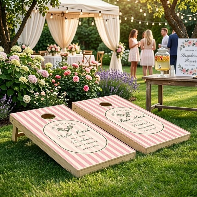 Perfect Match Tennis Bridal Shower Cornhole Set (Creator Uploaded)