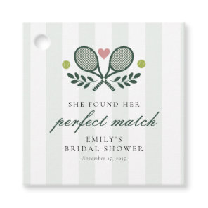 Perfect Match Tennis Bridal Shower Favor Tags