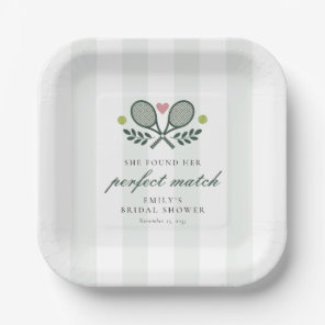 Perfect Match Tennis Bridal Shower Paper Plates
