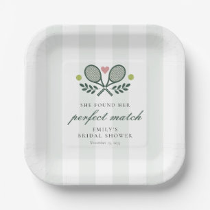 Perfect Match Tennis Bridal Shower Paper Plates