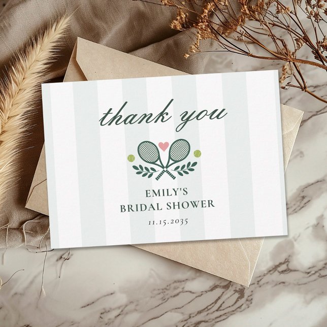 Perfect Match Tennis Bridal Shower Thank You Card (Creator Uploaded)