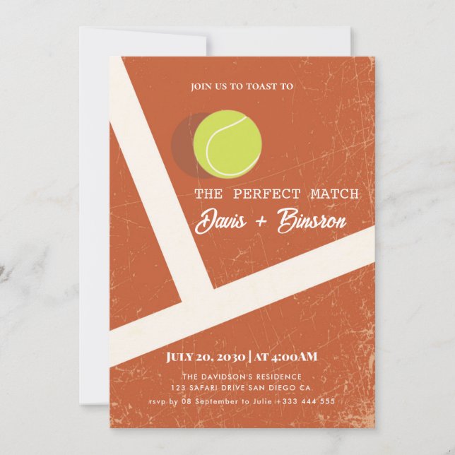 Perfect Match | Tennis Country Club Invitation (Front)