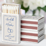 Perfect Match Vintage Blue Wedding Matchbox<br><div class="desc">Personalized Simple The Perfect Match Wedding Matchbox Favors – Blue Edition. These charming matchboxes feature a clean and simple design with an off-white background, blue fonts, and hand-drawn sketches, perfect for a variety of celebrations. At the top, the bride and groom's names are displayed alongside a subtle blue sketch of...</div>