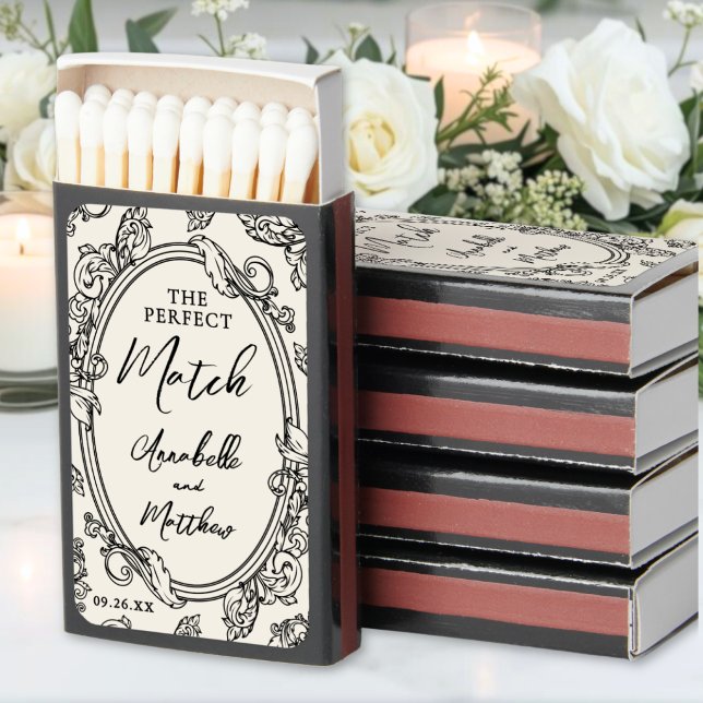Perfect Match Vintage Frame Wedding Favor (The Perfect Match Vintage Drawn Wedding Favor )