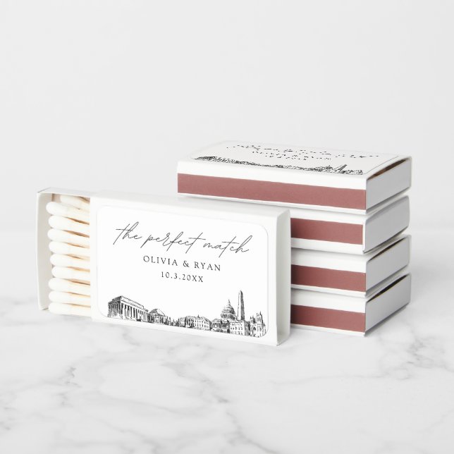 Perfect Match Washington DC Wedding Favor Matches (Stacked)