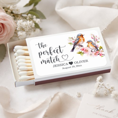 Perfect Match Watercolor Birds Wedding Matches