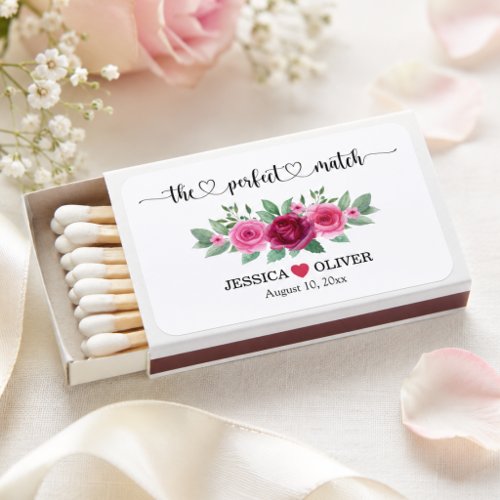Perfect Match Watercolor Roses Wedding Matches