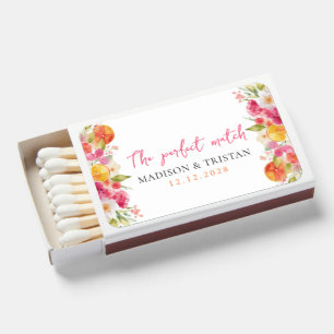 Perfect Match Wedding Favor Matchbox Citrus Floral