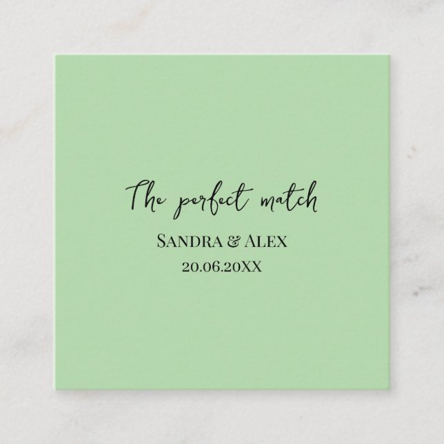 Perfect Match Wedding Matchbox – Premium Edition Enclosure Card (Front)