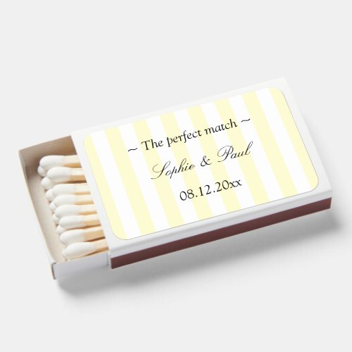Perfect match Yellow Stripes Wedding Matchboxes