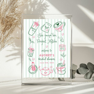 Perfect Matcha Bridal Shower Green Welcome Sign