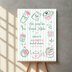 Perfect Matcha Bridal Shower Green Welcome Sign
