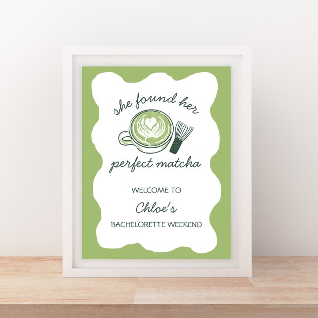 Perfect Matcha Green Bachelorette Welcome Poster (Perfect Matcha Green Bachelorette Welcome Poster)