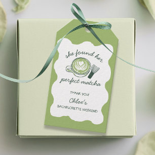 Perfect Matcha Green Tea Cup & Whisk Bachelorette Gift Tags