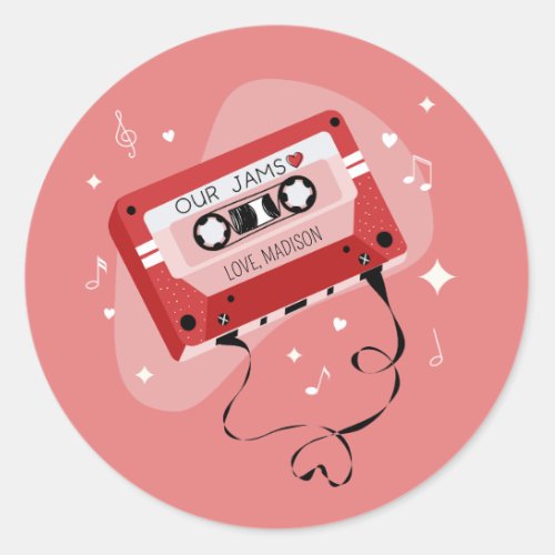 Perfect Mixtape Valentine  Classic Round Sticker