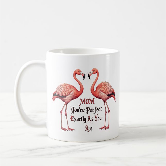 Perfect Mom Flamingo – Personalized Coffee Mug (Left)