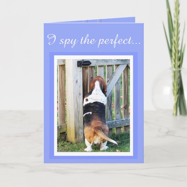 "Perfect Mom" Mother's Day Card w/Basset & Hearts (Front)