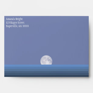 Perfect moments moonlit teal sea beach wedding envelope