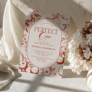 Perfect One Vintage Apple Bridal Shower Invitation