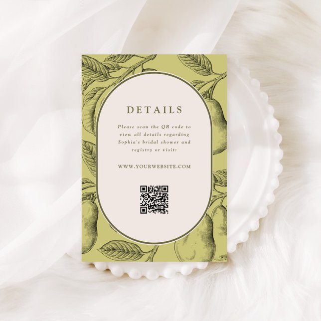 Perfect Pair Bridal Shower QR Code  Enclosure Card (Creator Uploaded)