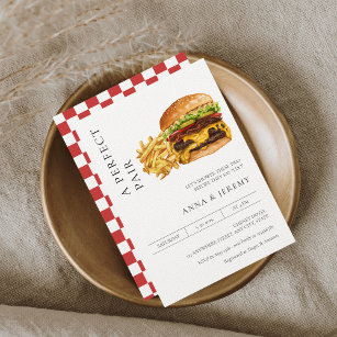 Perfect Pair Burgers Fries Couples Shower Invitation