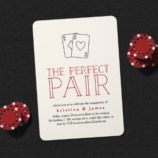 Perfect Pair Casino Engagement Party Invitation