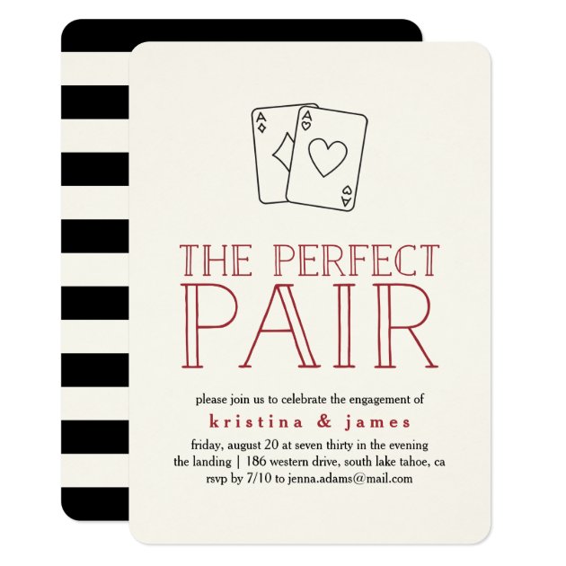 Perfect Pair Casino Engagement Party Invitation