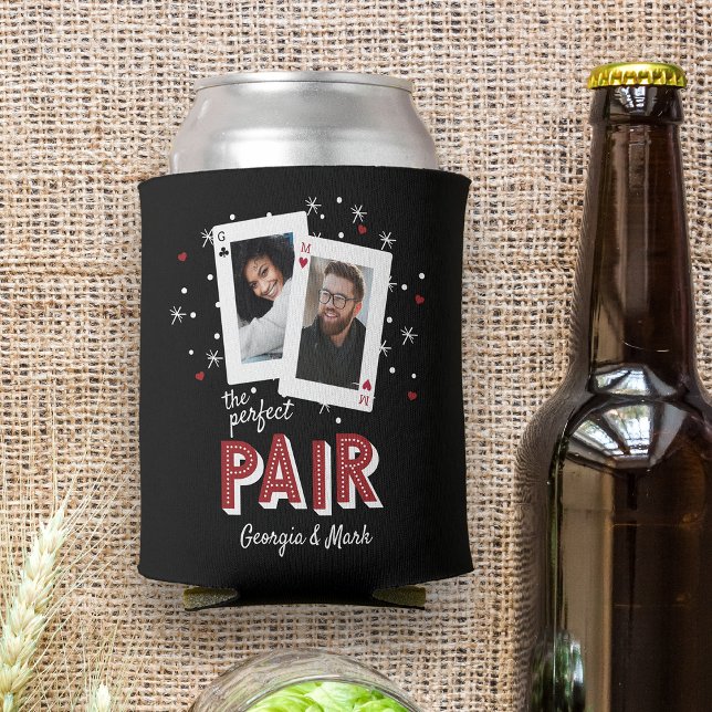 Perfect Pair Casino Theme Couples Photo Can Cooler (Creator Uploaded)