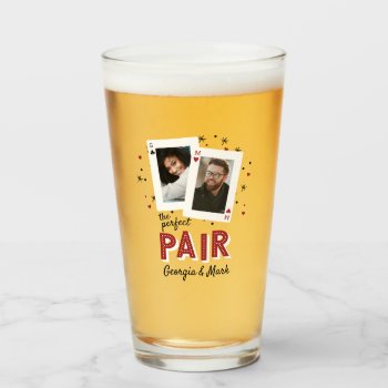 Perfect Pair Casino Theme Couples Photo Favor Glass by RedwoodAndVine at Zazzle