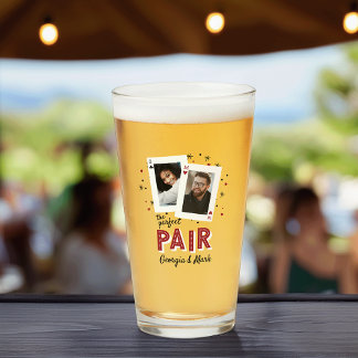 Perfect Pair Casino Theme Couples Photo Favor Glass