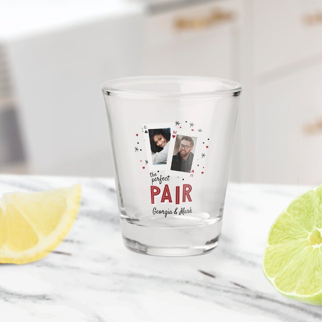Perfect Pair Casino Theme Couples Photo Favor Shot Glass (Creator Uploaded)
