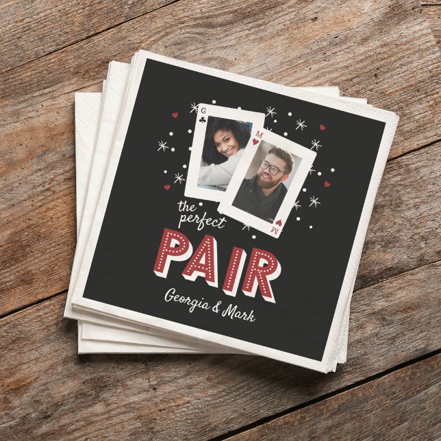 Perfect Pair Casino Theme Couples Photo Napkins (Creator Uploaded)