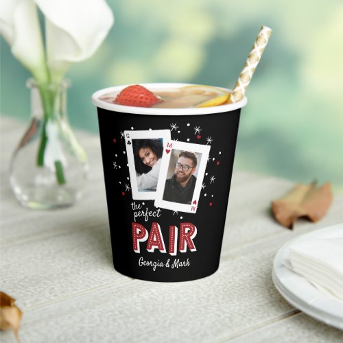 Perfect Pair Casino Theme Couples Photo Paper Cups
