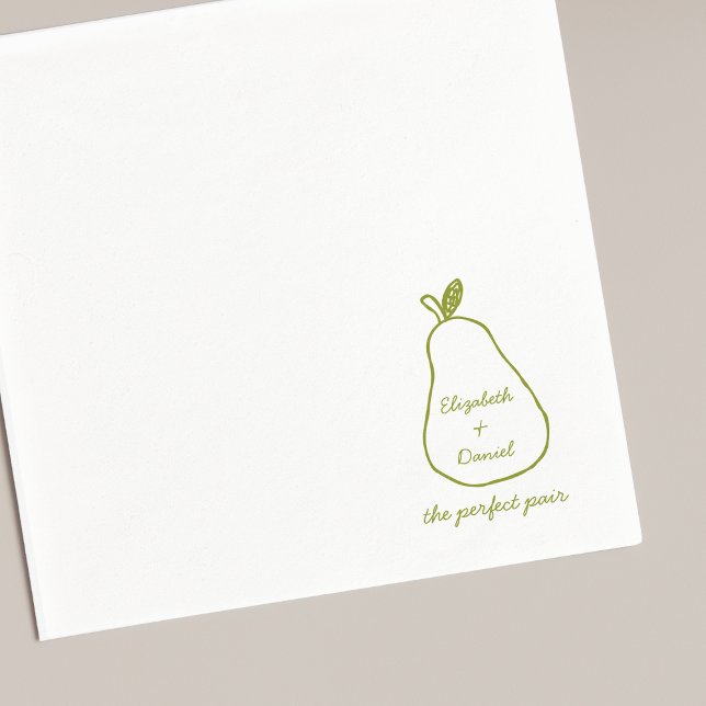Perfect Pair - Chic Pear Illustration Cute Wedding Napkins (Creator Uploaded)