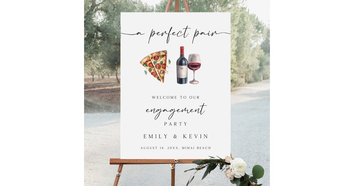 Welcome Partners. Sign Perfect Pair Engagement Welcome Sign Template, Edi | Zazzle