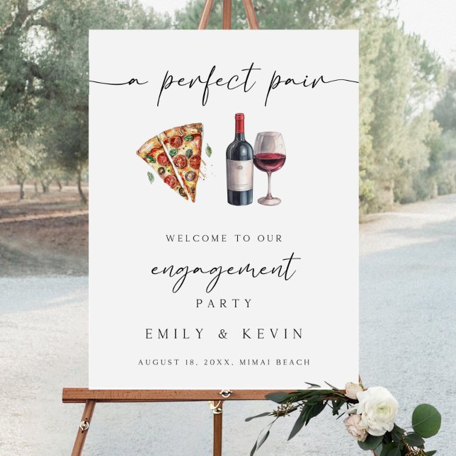 Perfect Pair Engagement Welcome Sign Template, Edi (Creator Uploaded)