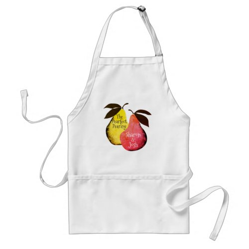 perfect pair love pears couples kitchen apron